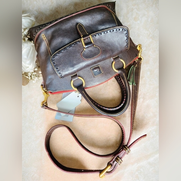 Dooney & Bourke Florentine Leather Pocket Satchel In Italian Vacchetta - Picture 7 of 16